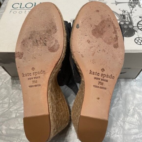 Kate Spade Denim Straw Leather Made in Italy Women’s 7 - Picture 6 of 6